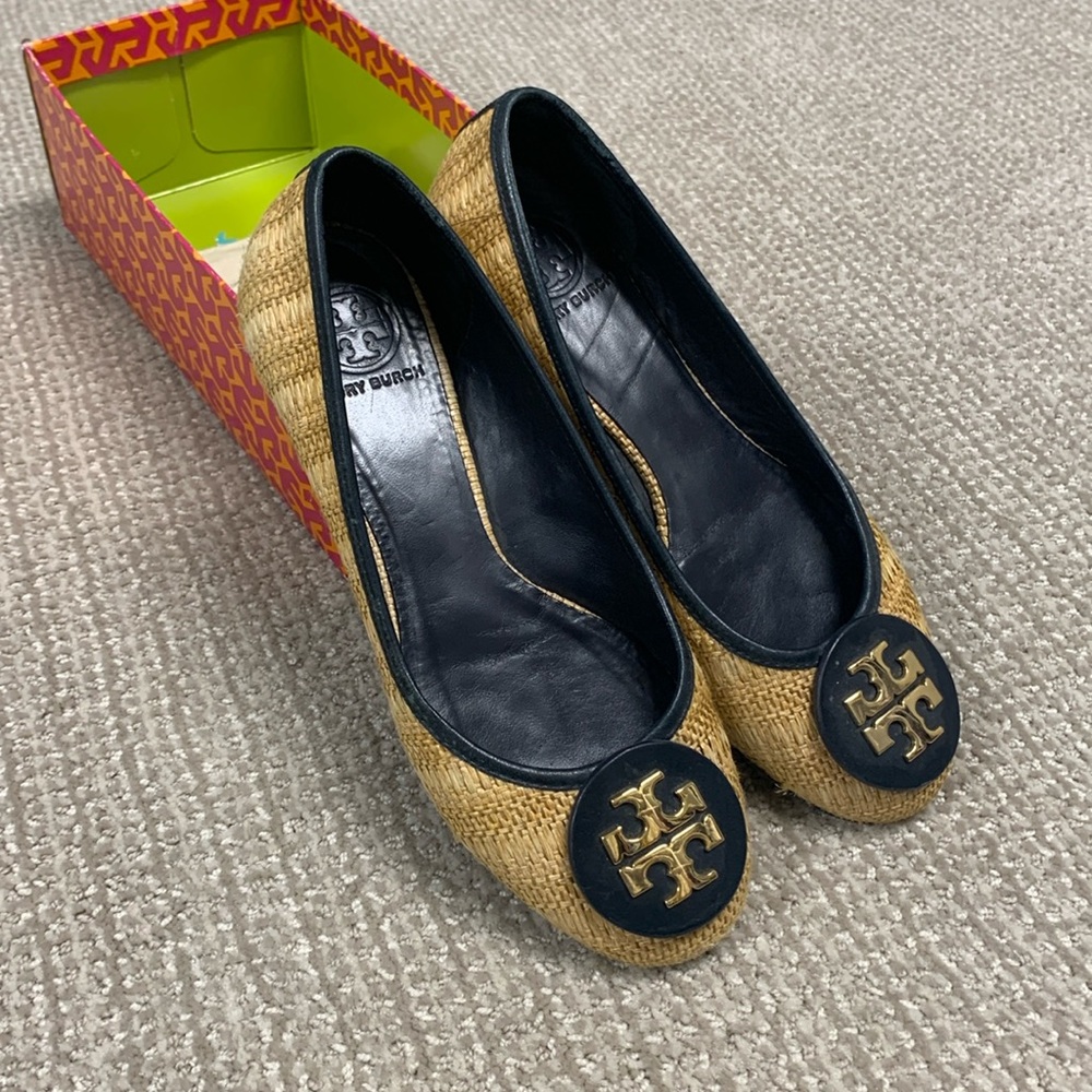 navy tory burch flats